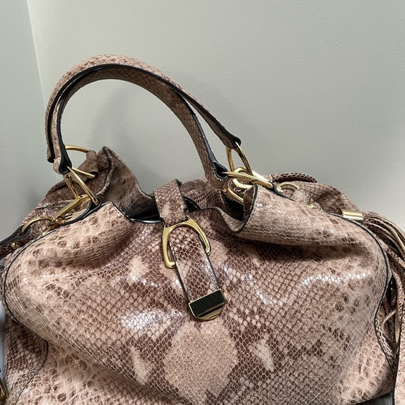 G.I.L.I Python Leather Slouch Large Tote Bag - Picture 12 of 13